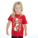 Infants Christmas Novelty Print Short Sleeve T-Shirt Red