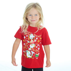 Infants Christmas Novelty Print Short Sleeve T-Shirt Red