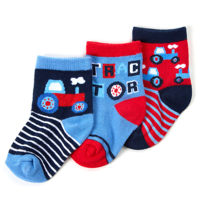 Baby Cotton Rich Tractor Socks 3 Pairs