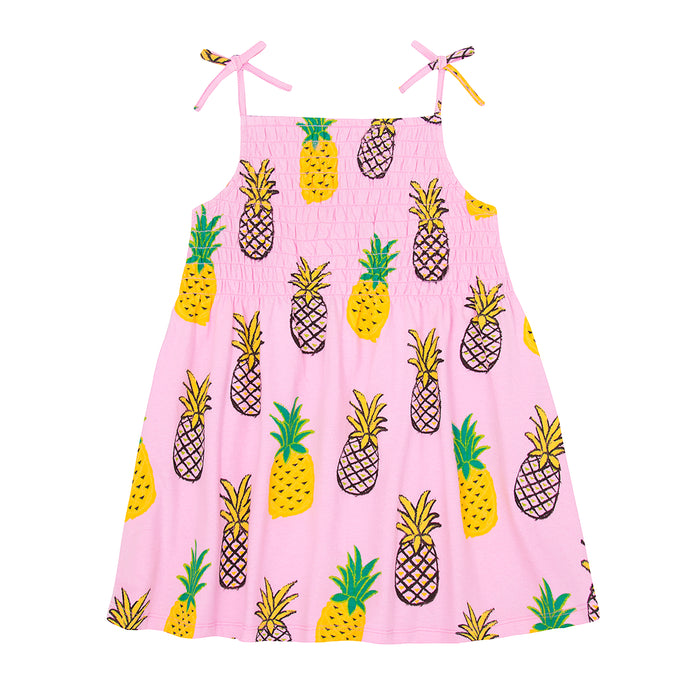 Girls Summer Pineapple Beach Dress