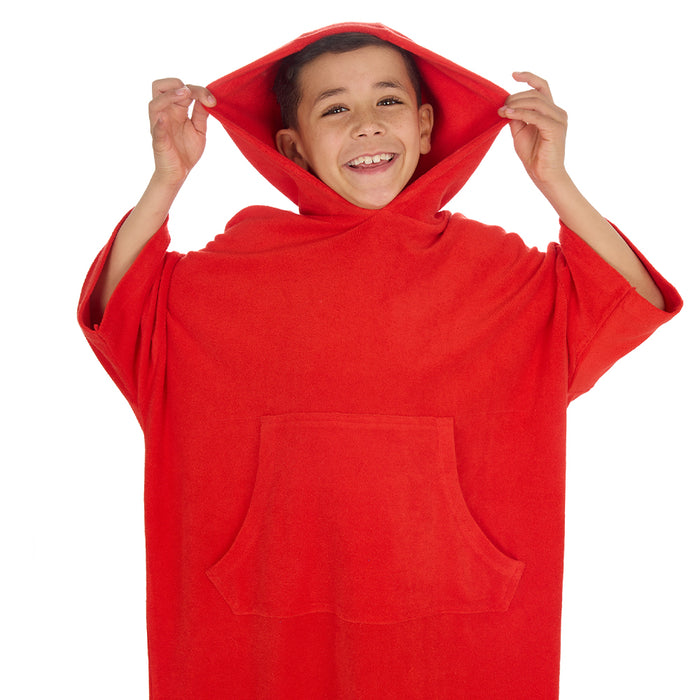 Boys Red Towelling Beach Cover Up 