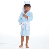 Kids Teddy Bear Dressing Gown with Hood Blue