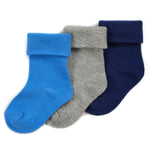 Baby Roll Top Navy Socks 3 Pairs