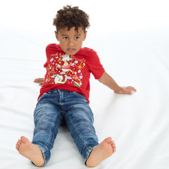 Infants Christmas Novelty Print Short Sleeve T-Shirt Red