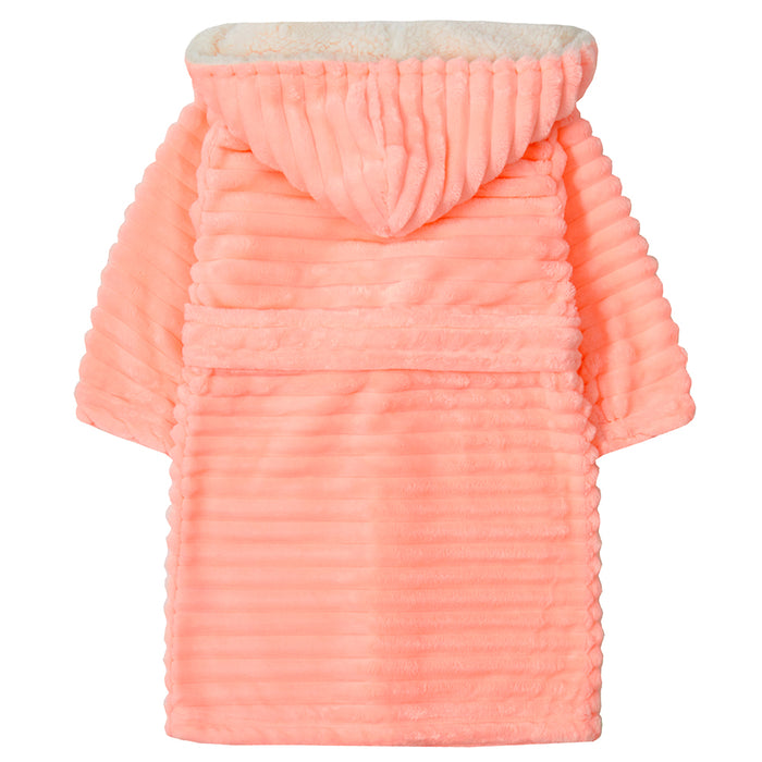 Girls Corded Coral Robe
