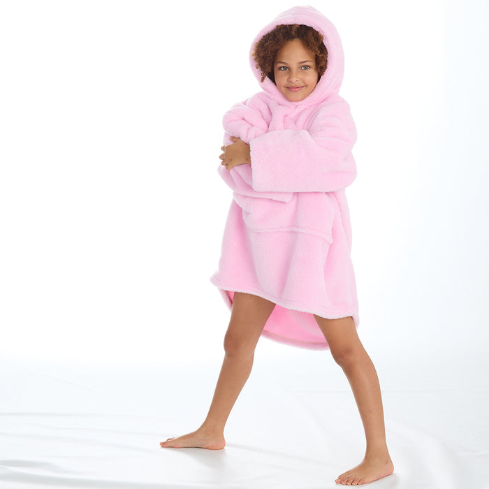 Girls Snuggle Pink Oversized Blanket Hoodie
