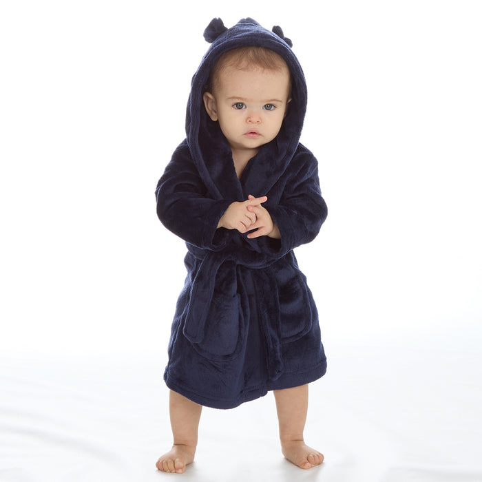 Personalised Baby Bear Ears Navy Robe