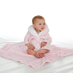 Baby Pink Embossed Robe and Blanket Set