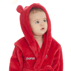 Personalised Baby Bear Ears Red Robe