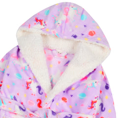 Girls Unicorn Lilac Robe