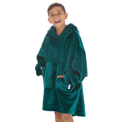 Boys Shimmering Teal Oversized Blanket Hoodie