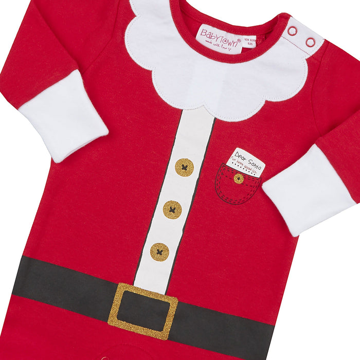 Newborn Baby Santa Sleeepsuit and Hat 2 Piece Set