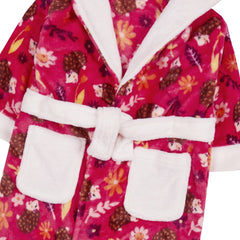 Girls Personalised Pink Hedgehog Robe