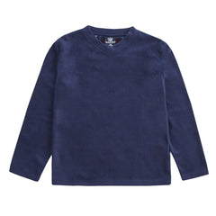Boys Warm Fleece Top Checked Pant Pyjama Set Blue