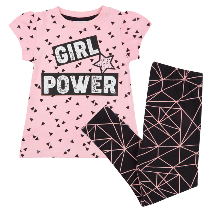 Girls Girl Power T-Shirt and Leggings Set