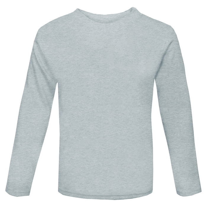 Boys Girls Unisex Plain Grey Long Sleeved T-shirt