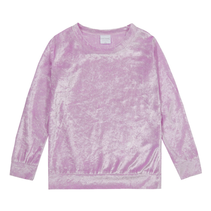 MINI ME Womens and Girls Lilac Crushed Velvet Matching Pyjama Sets