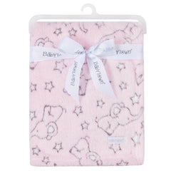 Baby Girls Boys Elephant Jacquard Blanket Pink