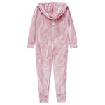 MINI ME Womens and Girls Pink Crushed Velvet Matching Onesie