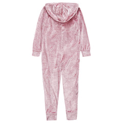 MINI ME Womens and Girls Pink Crushed Velvet Matching Onesie