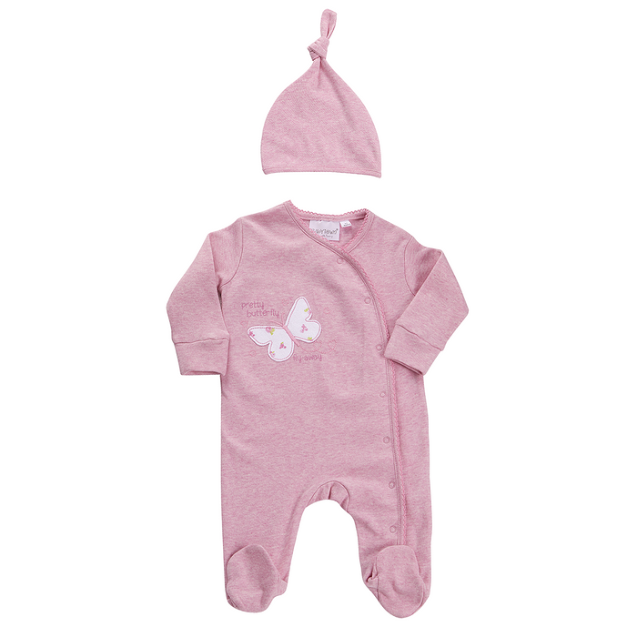 Baby Butterfly Sleepsuit and Hat Set