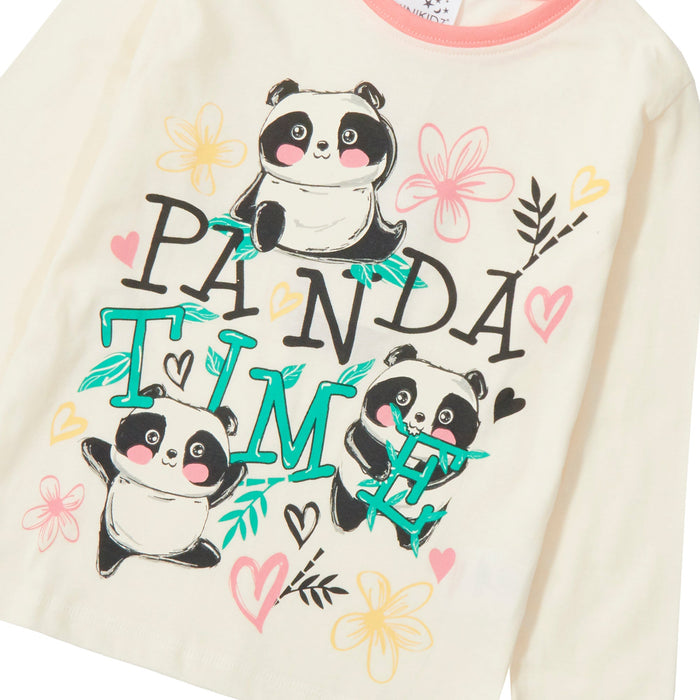 Girls Panda Heart Pyjama Set Minikidz