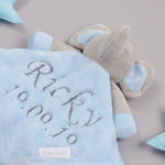 Personalised Baby Elephant Blue Comforter