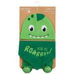 Newborn Baby Dinosaur Hat Bib and Socks Set