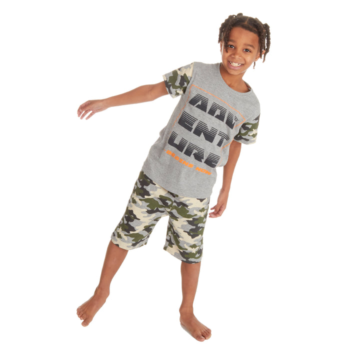 Boys Adventure Grey Camo Pyjama Set