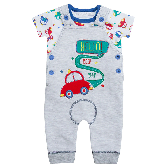 Newborn Baby Car T-Shirt and Dungaree Outfit