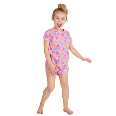 Girls Love Hearts Pink Pyjama Set