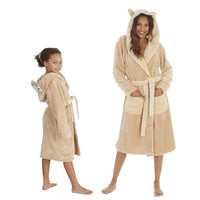 MINI ME Womens and Girls Beige Fox Matching Dressing Gowns