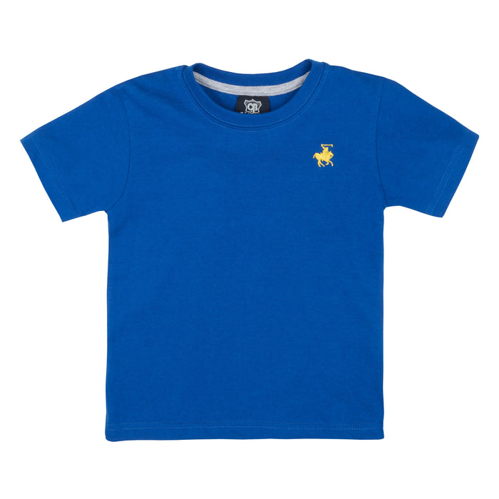 Boys Short Sleeved Embroidered Essential T-Shirt Royal Blue