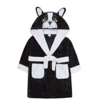 Boys French Bulldog Novelty Robe Black
