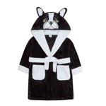 Boys French Bulldog Novelty Robe Black