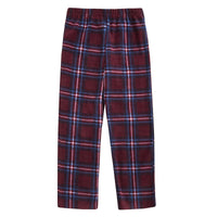 Boys Warm Fleece Top Checked Pant Pyjama Set Blue