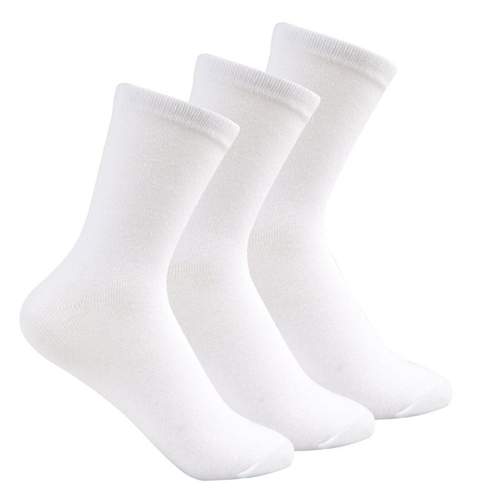 Boys Unisex Plain School Sports Socks White 3 Pairs