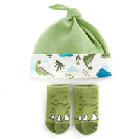 Baby Boys Dino Hat and Socks 2 Piece Set