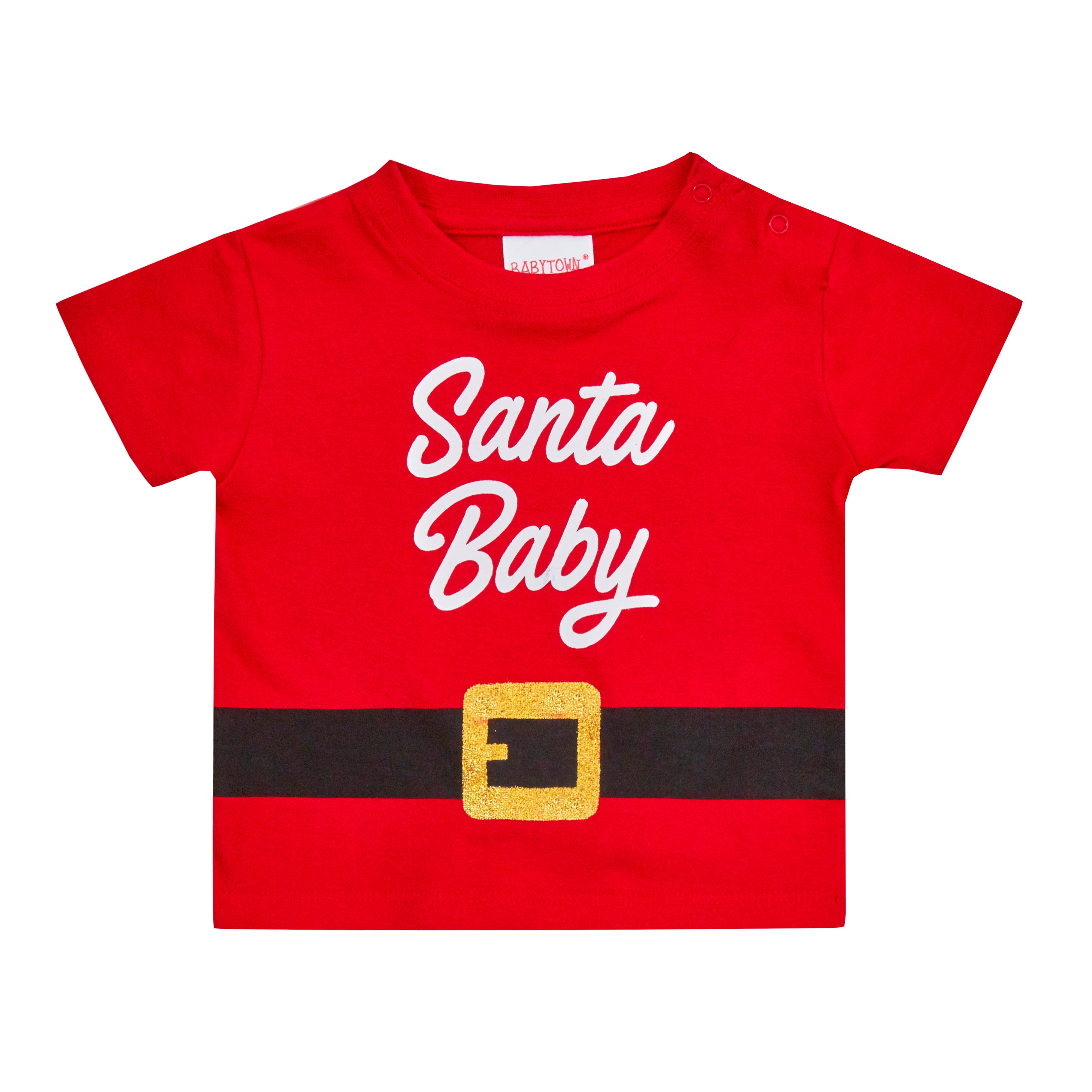 Baby Girls Boys Santa Baby Novelty T Shirt Red