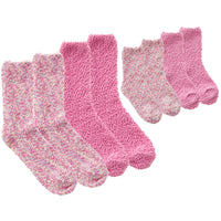 MINI ME Womens and Girls Pink Popcorn Design 4 Pairs Matching Bed Socks