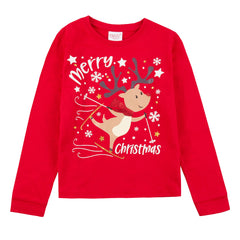 Girls Christmas Reindeer Pyjama Set 
