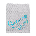 Personalised Baby Grey Waffle Blanket