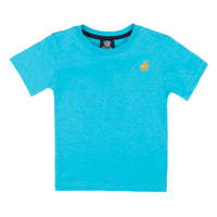Boys Short Sleeved Embroidered Essential T-Shirt Turquoise