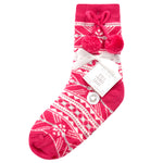 Girls Fair Isle Pattern Socks with Pom Pom Pink