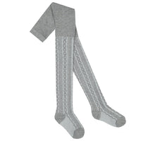 Girls Grey Cable Knit Tights 1 Pair