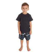 Boys T-Shirt and Woven Shorts Pyjama Set Navy