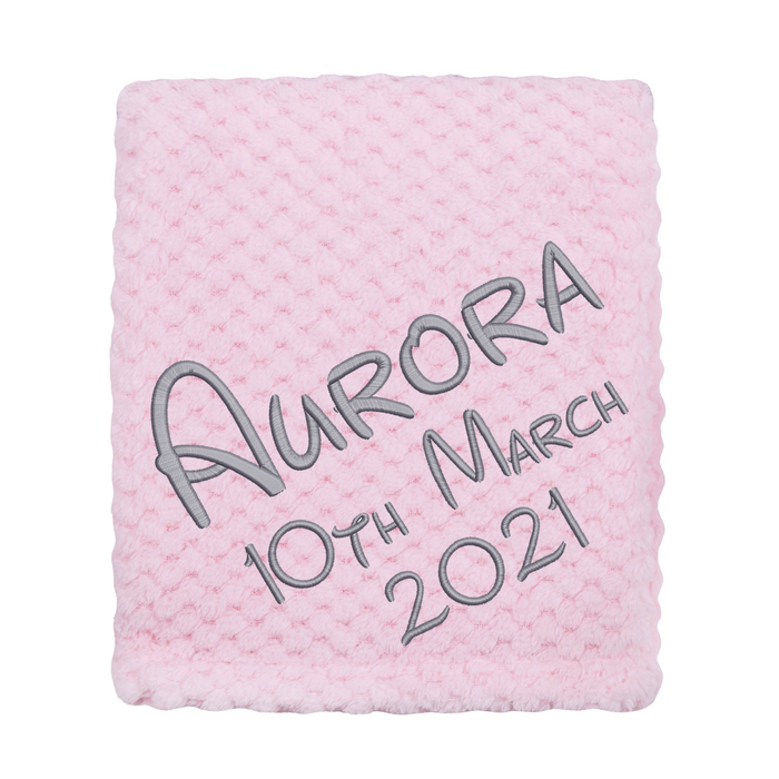 Personalised Baby Pink Waffle Blanket