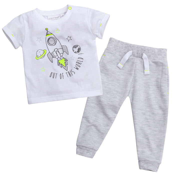 Newborn Baby Boys Rocket T-Shirt & Joggers Outfit