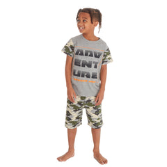 Boys Adventure Grey Camo Pyjama Set