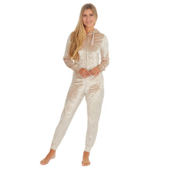 MINI ME Womens and Girls Gold Crushed Velvet Matching Onesies